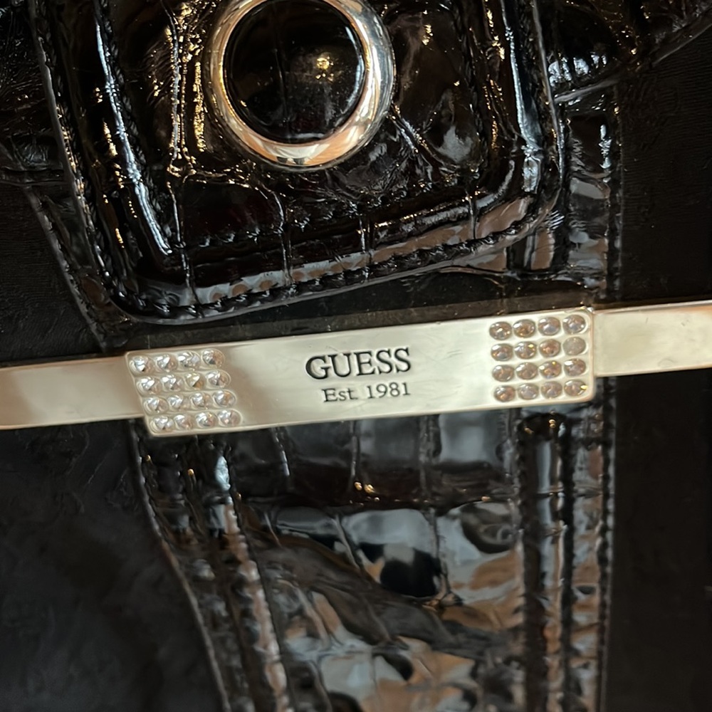 Guess Black and Gold Shoulder Bag - Picture 2 of 3